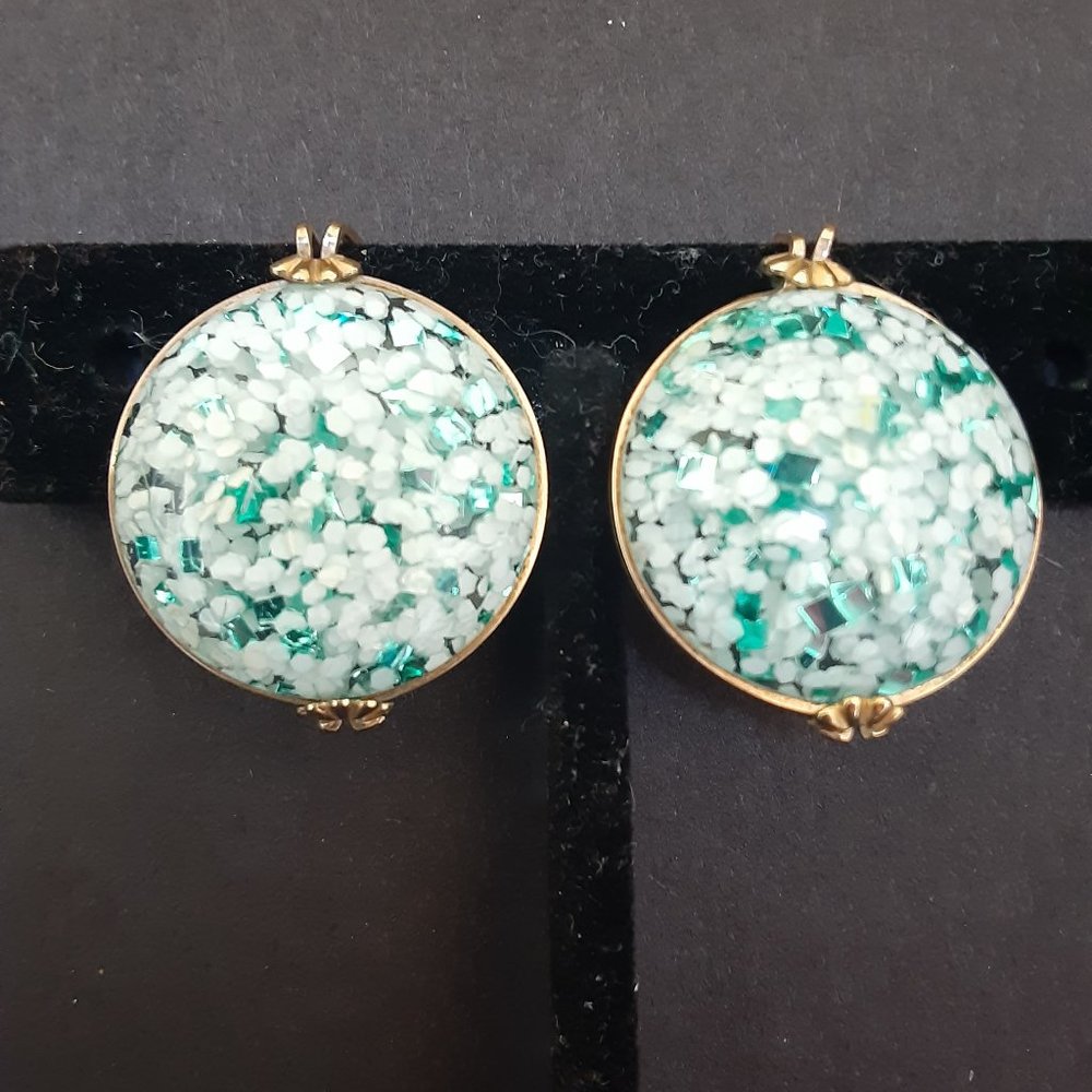 Vintage Castlecraft confetti slider earrings